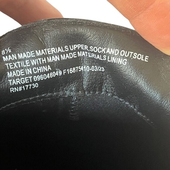 Womens 8.5 Chunky Platform Slip On Penny Loafer Black Faux Leather Lug Soles - Picture 3 of 12